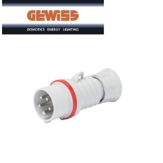 SPINA INDUSTRIALE MOBILE IP44/IP54 3P+T 16A 400V 6H GEWISS GW60008H ROSSO