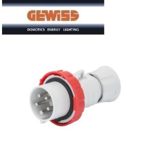 SPINA INDUSTRIALE MOBILE HP 3P+N+T 16A 230V 6H GEWISS GW60031H ROSSO