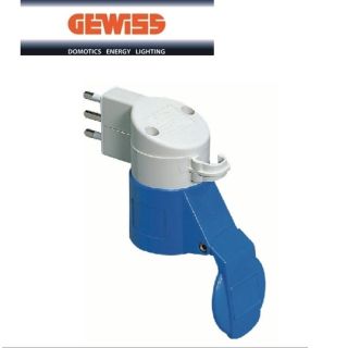 ADATTATORE GEWISS INDUSTRIALE CIVILE SPINA + PRESA 16A GW64208