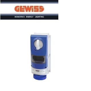 PRESA STAGNA GEWISS CON FONDO CON FUSIBILI 63A 2P+T IP66 GW66850.