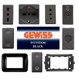 COMANDI PRESA INTERRUTTORE SCHUKO DEVIATORE GEWISS SYSTEM BLACK ORIGINALI