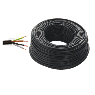 CAVO GOMMATO H03VV-F 1 METRO 4X0,75mmq PER ESTERNO NERO