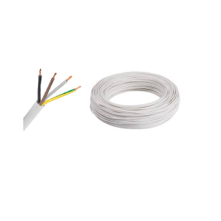 CAVO GOMMATO H03VV-F 1 METRO 4X0,75mmq PER ESTERNO BIANCO