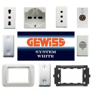 COMANDI PRESA INTERRUTTORE SCHUKO DEVIATORE GEWISS SYSTEM WHITE ORIGINALI