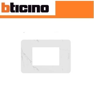 PLACCA 3 POSTI CARRARA BTICINO MATIX GO JA4803EM
