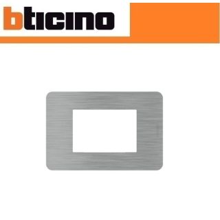 PLACCA 3 POSTI STEEL BTICINO MATIX GO JA4803ES
