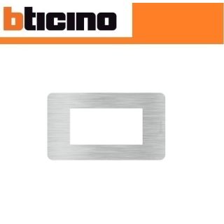 PLACCA 4 POSTI ALUMINIUM BTICINO MATIX GO JA4804EA