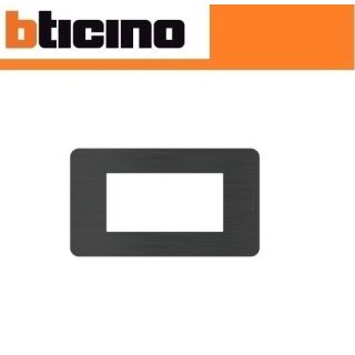 PLACCA 4 POSTI NERO NICKEL BTICINO MATIX GO JA4804EN