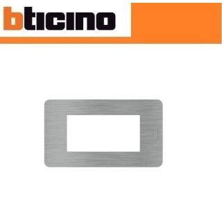PLACCA 4 POSTI STEEL BTICINO MATIX GO JA4804ES