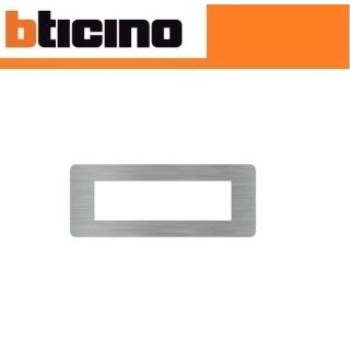 PLACCA 7 POSTI STEEL BTICINO MATIX GO JA4807ES