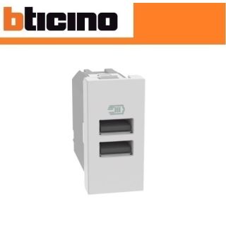 DOPPIA PRESA USB BTICINO MATIX GO BIANCO JW4191AA