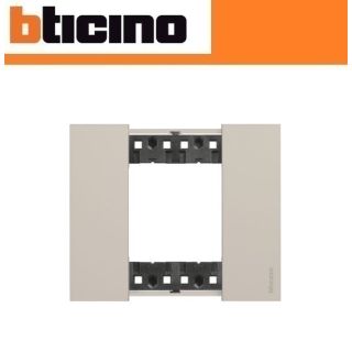PLACCA 2 POSTI SABBIA BTICINO LIVING NOW KA4802KM