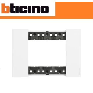 PLACCA 2 POSTI BIANCO BTICINO LIVING NOW KA4802KW