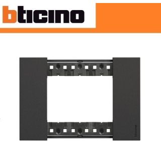 PLACCA 3 MODULI NERO BTICINO LIVING NOW TECNOPOLIMERO KA4803KG