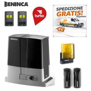 KIT 24VCC AUTOMAZIONE CANCELLO SCORREVOLE 600 KG BULL624 TURBO BENINCA