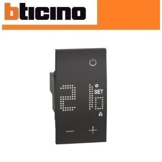 TERMOSTATO AMBIENTE ELETTRONICO BTICINO LIVING NOW KG4441 NERO