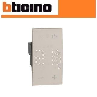 TERMOSTATO AMBIENTE ELETTRONICO BTICINO LIVING NOW KM4441 SABBIA