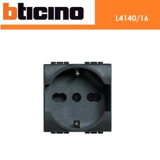PRESA SCHUKO 10/16A BTICINO LIVING INTERNATIONAL L4140/16 ANTRACITE
