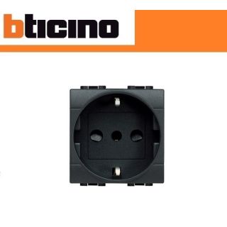 PRESA SCHUKO 2P+T 16A BTICINO LIVING INTERNATIONAL L4140 ANTRACITE