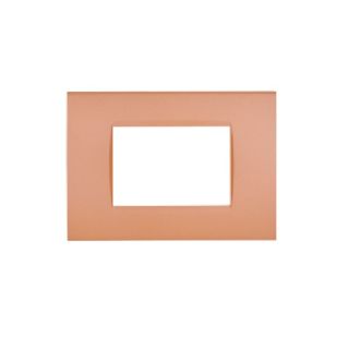 PLACCA 3 POSTI PVC COMPATIBILE BTICINO LIVING ARANCIONE