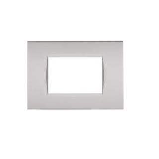 PLACCA 3 POSTI PVC COMPATIBILE BTICINO LIVING GRIGIO