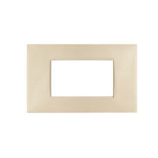 PLACCA 4 POSTI PVC COMPATIBILE BTICINO LIVING CHAMPAGNE.