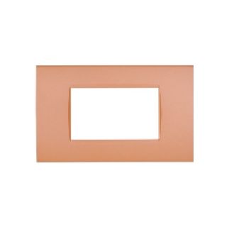 PLACCA 4 POSTI PVC COMPATIBILE BTICINO LIVING ARANCIONE