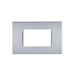 PLACCA 4 POSTI PVC COMPATIBILE BTICINO LIVING GRIGIO SCURO