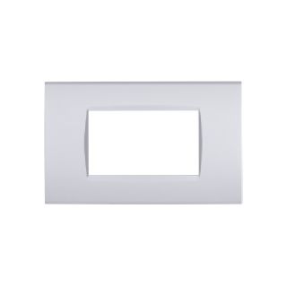 PLACCA 4 POSTI PVC COMPATIBILE BTICINO LIVING SILVER
