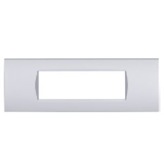 PLACCA 7 POSTI PVC COMPATIBILE BITICINO LIVING SILVER