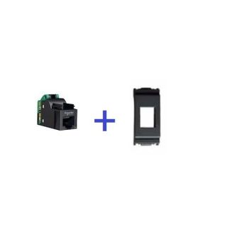 RJ45 CAT.5e UTP NO SCHERMATO VIMAR EIKON NERO COMPATIBILE NO ORIGINALE BTICINO