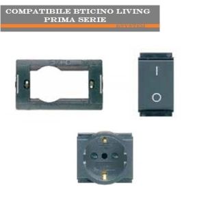 INTERRUTTORE 4511+ PRESA SCHUKO 4440/3+SUPPORTO COMPATIBILE LIVING CLASSIC