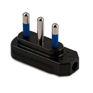 SPINA PIATTA 2P+T 16A COLORE NERO.