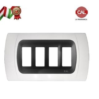 PLACCA 4P BIANCO INTERNO NERO COMPATIBILE MAGIC