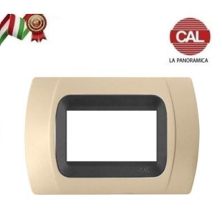 PLACCA CAL 3 Posti SABBIA OPACO COMPATIBILE LIVING INTERNATIONAL BTICINO