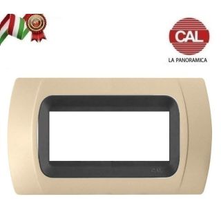 PLACCA CAL 4 Posti SABBIA OPACO COMPATIBILE LIVING INTERNATIONAL BTICINO