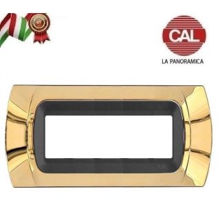 PLACCA CAL 7 Posti ORO LUCIDO COMPATIBILE LIVING INTERNATIONAL BTICINO