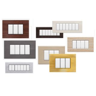 Art PLACCA PVC EFFETTO SPAZZOLATO COMPATIBILE BTICINO LIVING