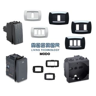 MASTER MODO GRIGIO INTERRUTTORE PRESA SCHUKO TV RJ11 PULSANTE DEVIATORE