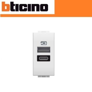 CARICATORE USB A + C BTICINO LIVING LIGHT N4191AC