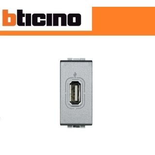 PRESA USB NON ALIMENTATA BTICINO LIVING TECH NT4285 GRIGIO