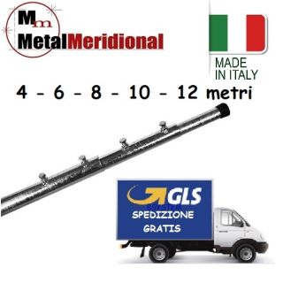 PALO TELESCOPICO ANTENNA ZINCATO 4 6 8 10 12 M TV SPEDIZIONE GRATIS