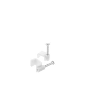 Chiodini 5mm con fermacavo piatto bianco 100pz