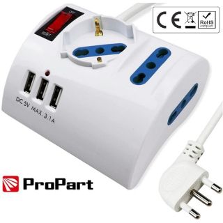 MULTIPRESA USB SCRIVANIA CIABATTA INTERRUTTORE PRESE SPINA