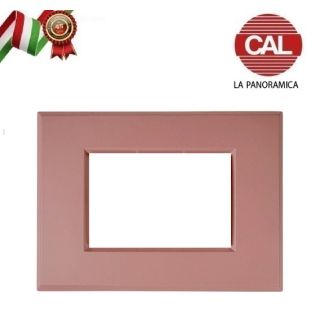 PLACCA 3P OLD ROSE METALLO COMPATIBILE VIMAR PLANA PLA115