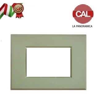 PLACCA 7P VERDE SALVIA METALLO COMPATIBILE VIMAR PLANA PLA116/7
