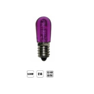 LAMPADA LED E14 14V LUCE VIOLA AC/DC LUMINARIE LAMPADINA
