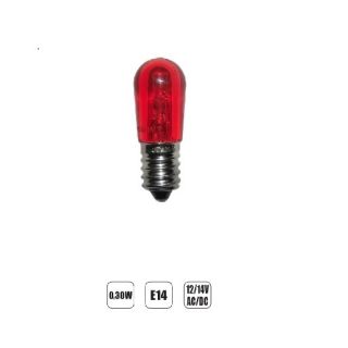 LAMPADA LED E14 14V LUCE ROSSO AC/DC LUMINARIE LAMPADINA
