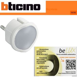 LUCE NOTTURNA AUTOMATICA BTICINO CREPUSCOLARE BIANCO S3625DL.
