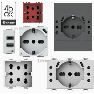 PRESA MULTISTANDARD 4BOX USB P503 SIDE BTICINO MATIX VIMAR PLANA NOW LIVING